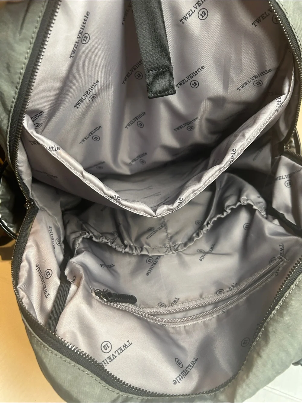 Light Gray Women's Backpack with Front Pocket and Side Pockets Dipper Bag